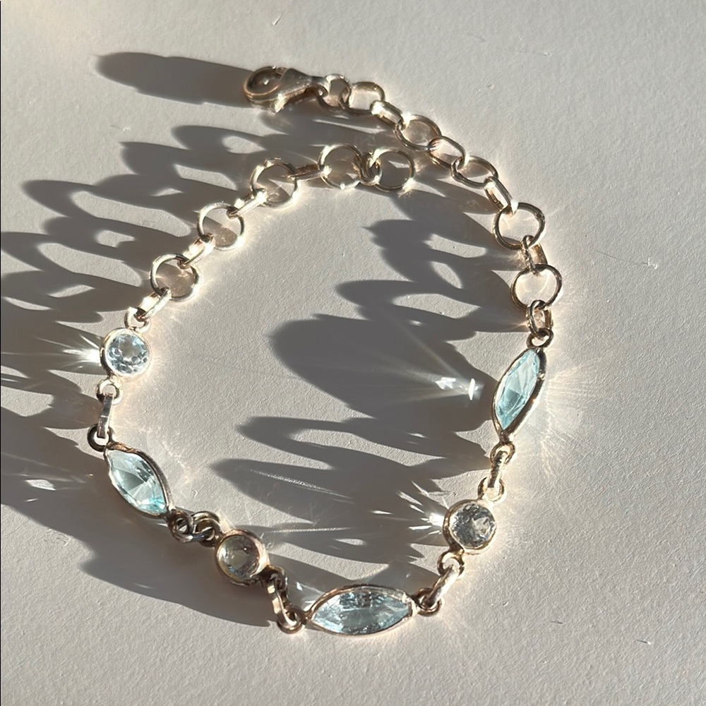 NWOT Sterling Silver Bracelet w topaz